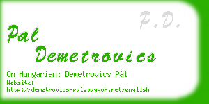 pal demetrovics business card